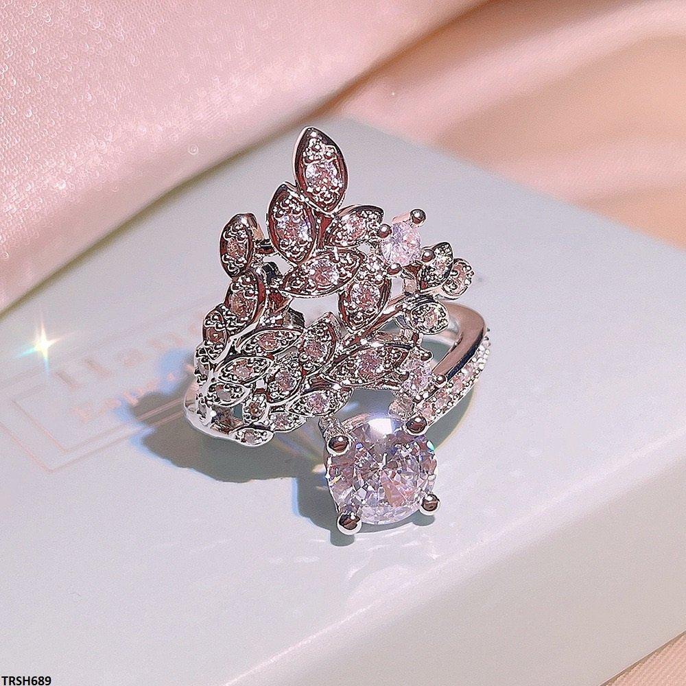 TRSH689 KYC Leaf Oval Stone Ring
