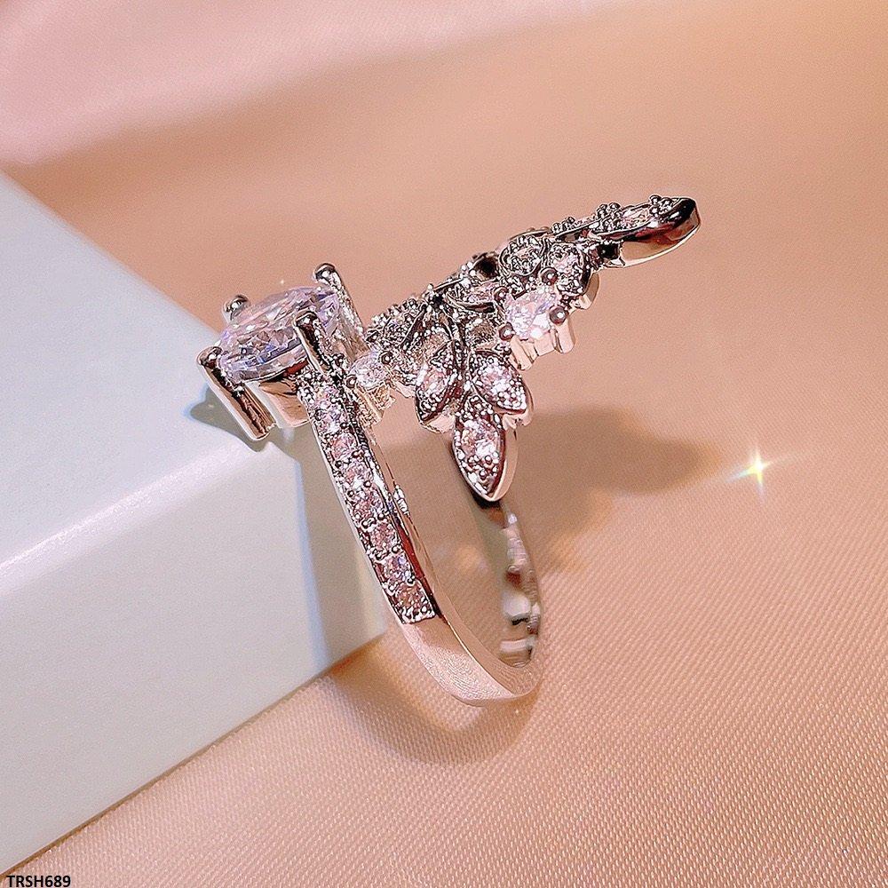 TRSH689 KYC Leaf Oval Stone Ring