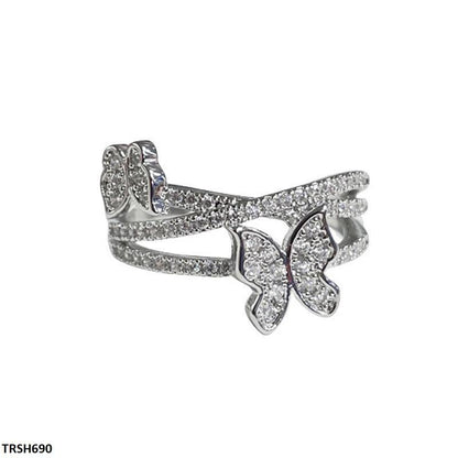 TRSH690 KYC Double Butterfly Ring
