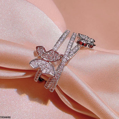 TRSH690 KYC Double Butterfly Ring