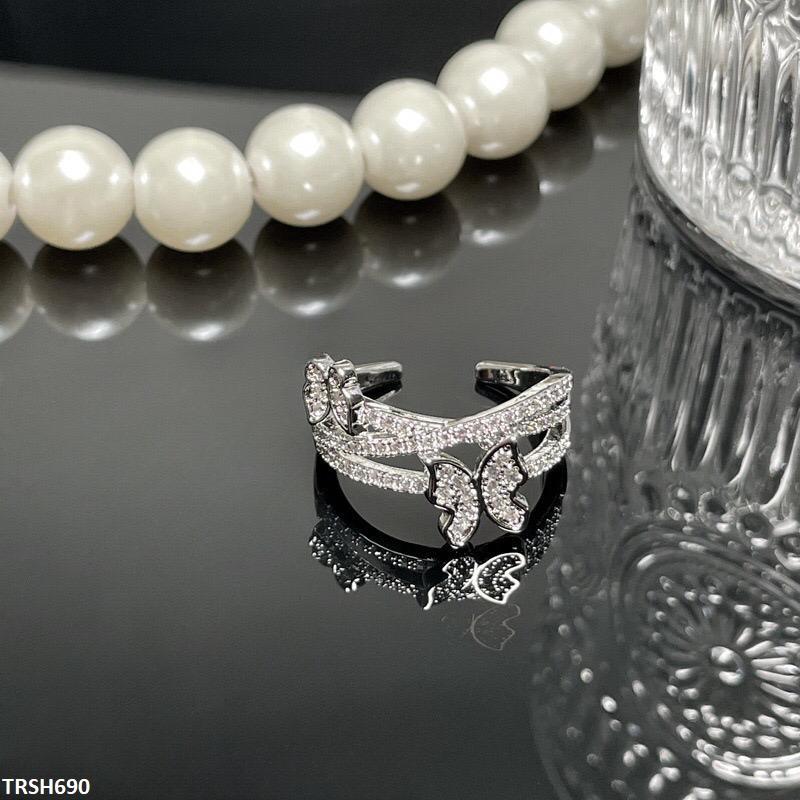 TRSH690 KYC Double Butterfly Ring