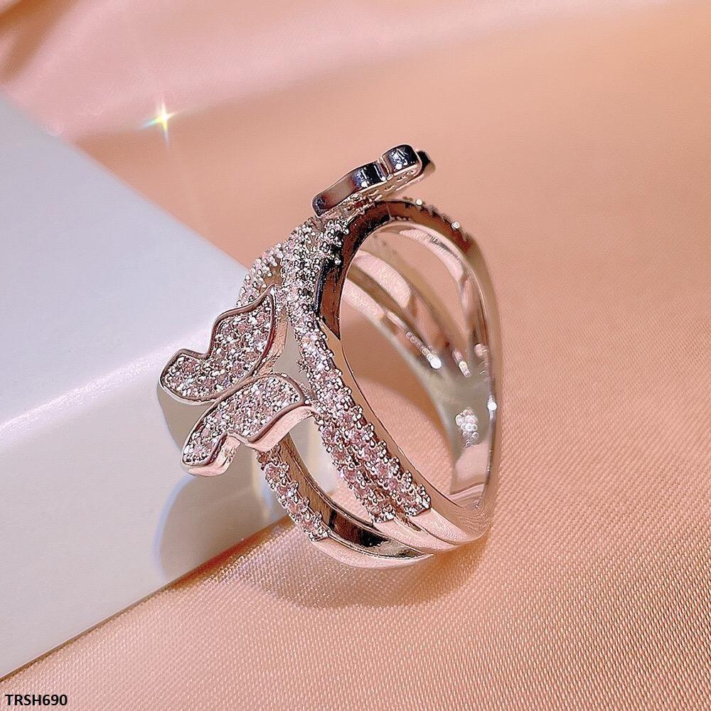 TRSH690 KYC Double Butterfly Ring