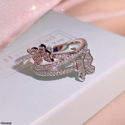 TRSH690 KYC Double Butterfly Ring