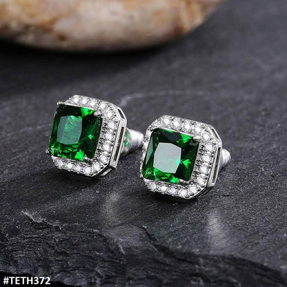 TETH372 CSH Square Stud Zircon Pair