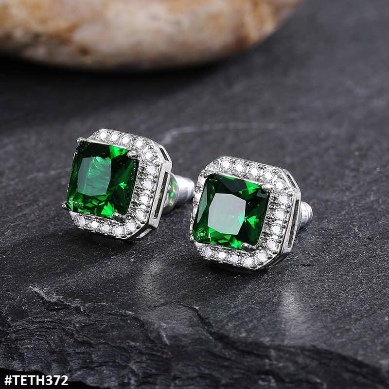 TETH372 CSH Square Stud Zircon Pair