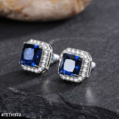 TETH372 CSH Square Stud Zircon Pair