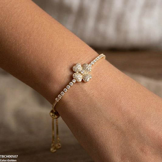 TBCH00507 DNG Heart Flower Bracelet Adjustable - TBCH