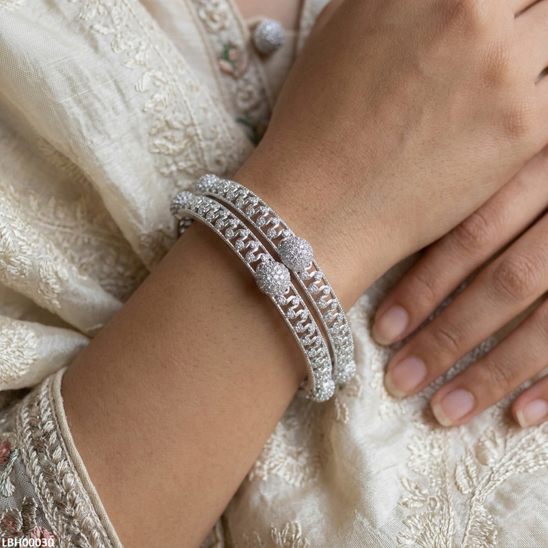 LBH00030 ANI Round Stone Bangles Set- LBH