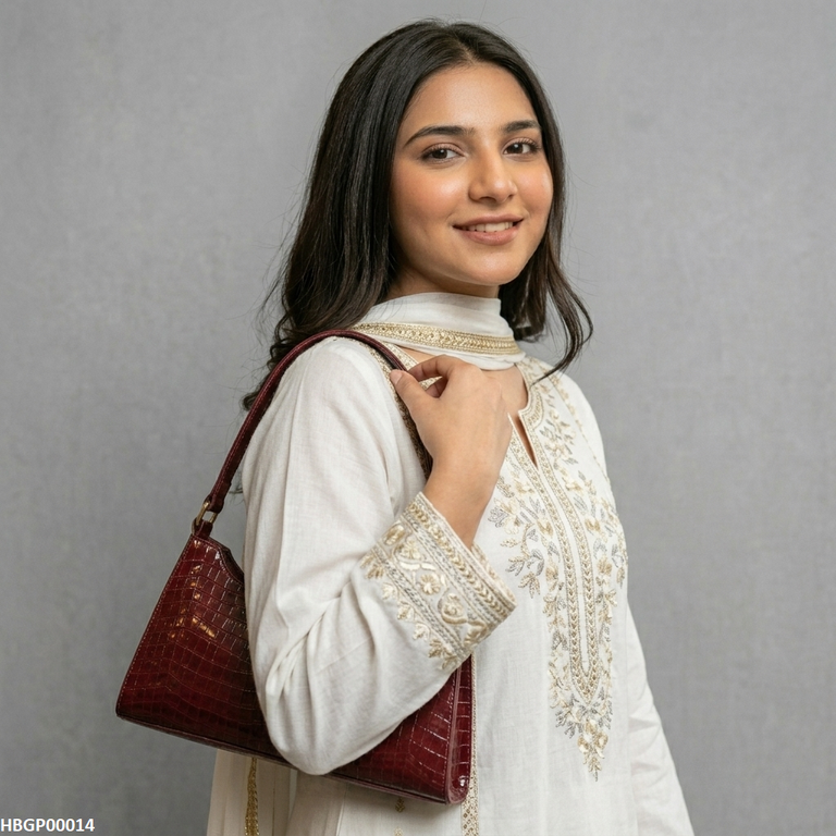 HBGP00014 Crocodile Pattern Armpit Hand Bag - HBGP