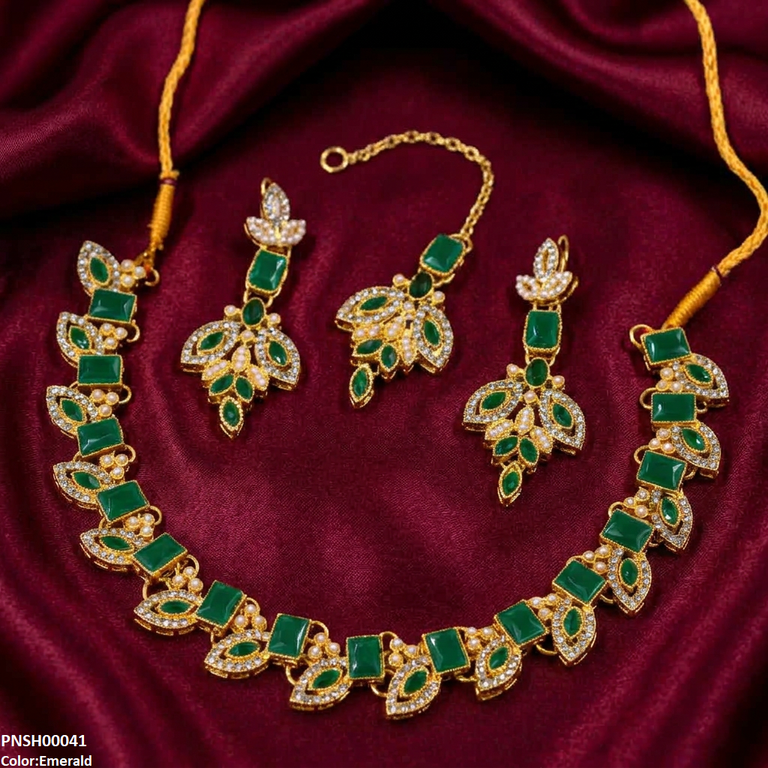 PNSH00041 MZM Marquise  Necklace Set - PNSH