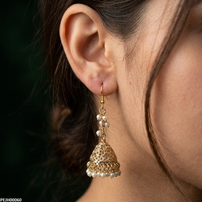 PEJH00060 ABD Antique Pearl Jhumki - PEJH