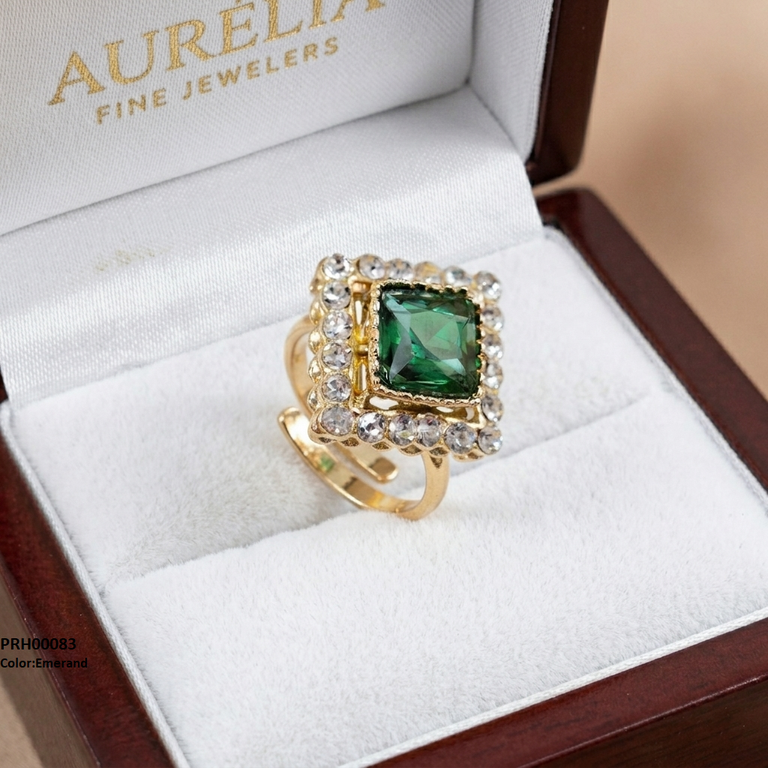 PRH00083 ABD Square Stone Ring Adjustable Ring - PRH