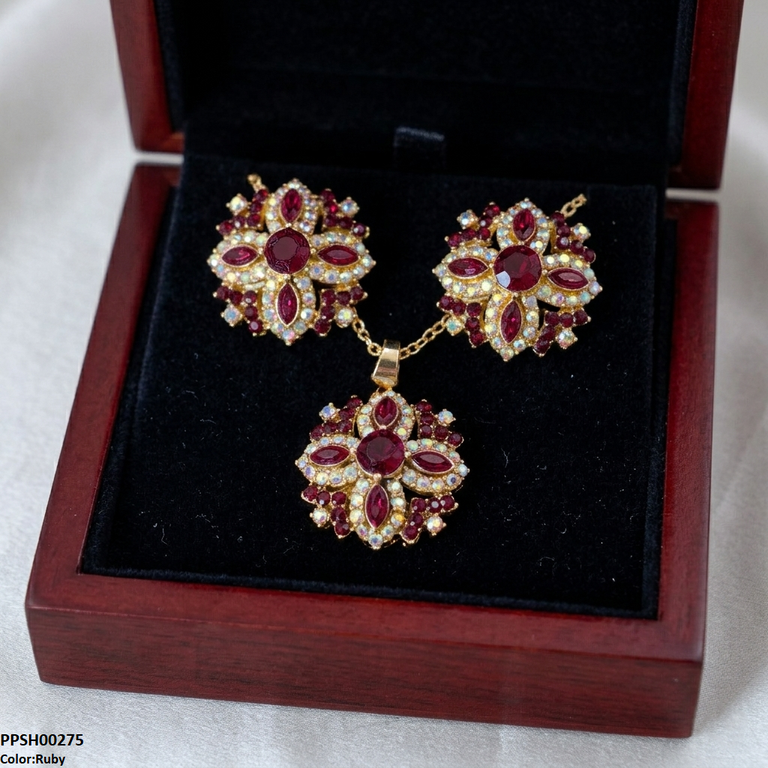 PPSH00275 ABD Marquise Flower Pedant Set - PPSH