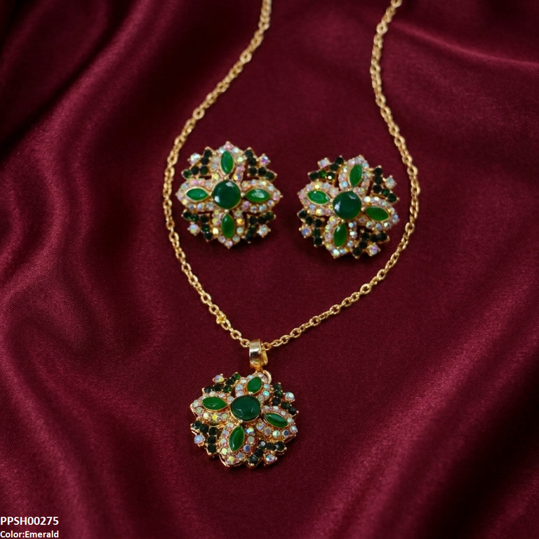 PPSH00275 ABD Marquise Flower Pedant Set - PPSH