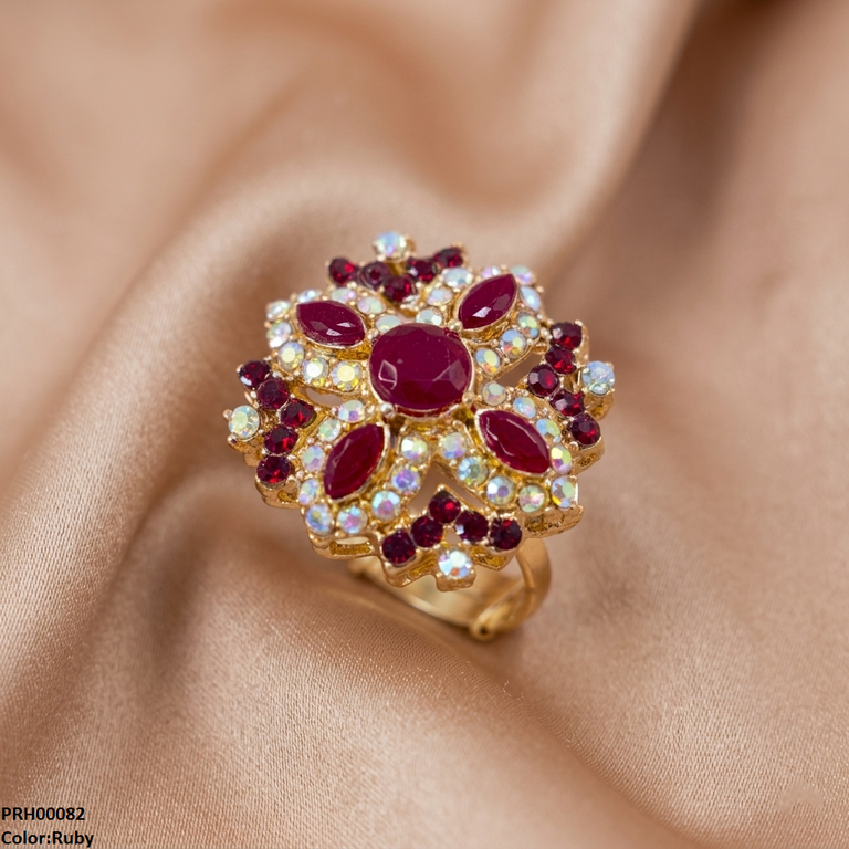 PRH00082 ABD Marquise Flower Ring Adjustable  - PRH