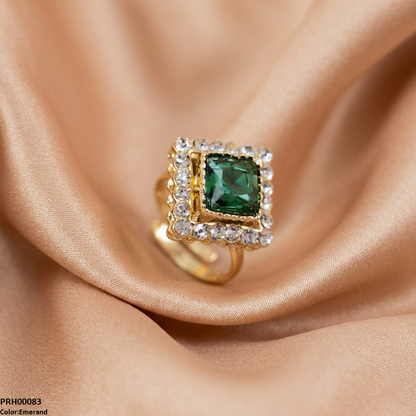 PRH00083 ABD Square Stone Ring Adjustable Ring - PRH