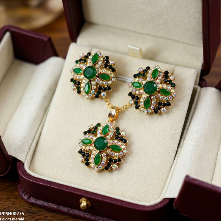 PPSH00275 ABD Marquise Flower Pedant Set - PPSH
