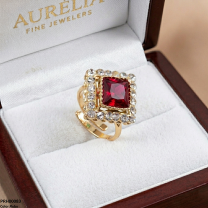 PRH00083 ABD Square Stone Ring Adjustable Ring - PRH