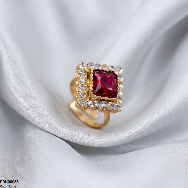 PRH00083 ABD Square Stone Ring Adjustable Ring - PRH