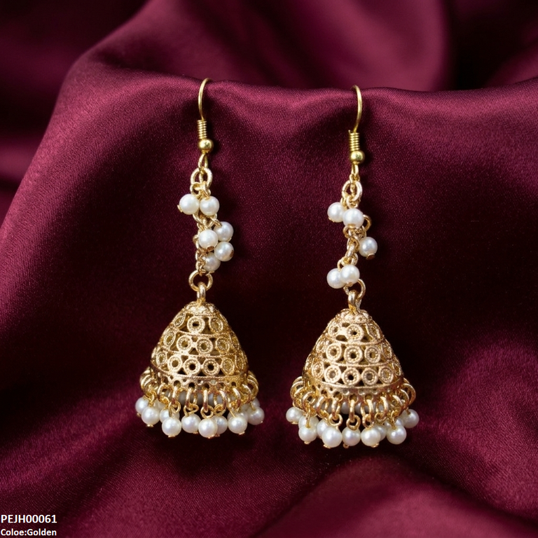 PEJH00061 ABD Round Pearl Drop Jhumki - PEJH