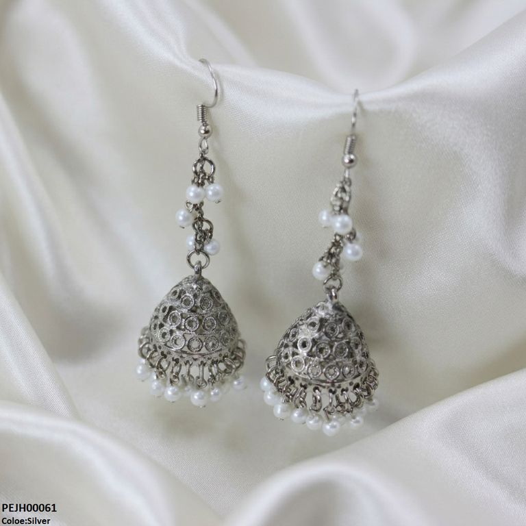PEJH00061 ABD Round Pearl Drop Jhumki - PEJH