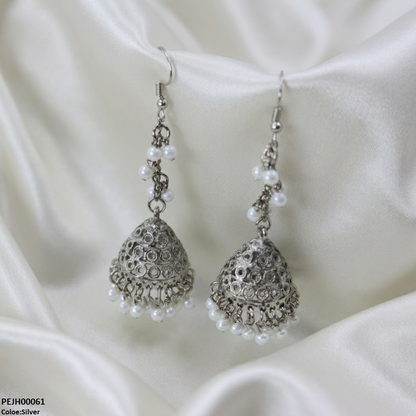 PEJH00061 ABD Round Pearl Drop Jhumki - PEJH