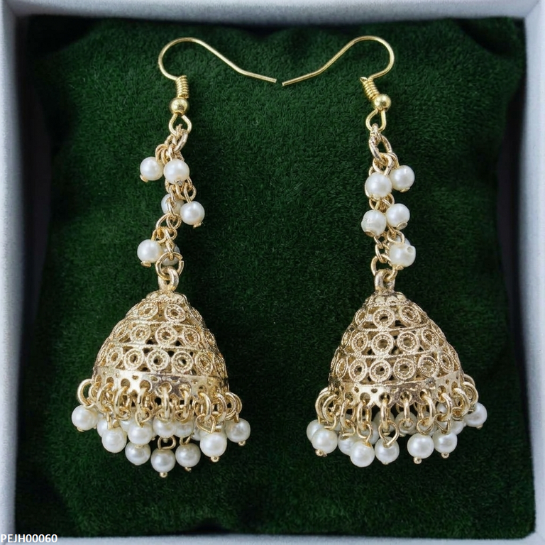 PEJH00060 ABD Antique Pearl Jhumki - PEJH