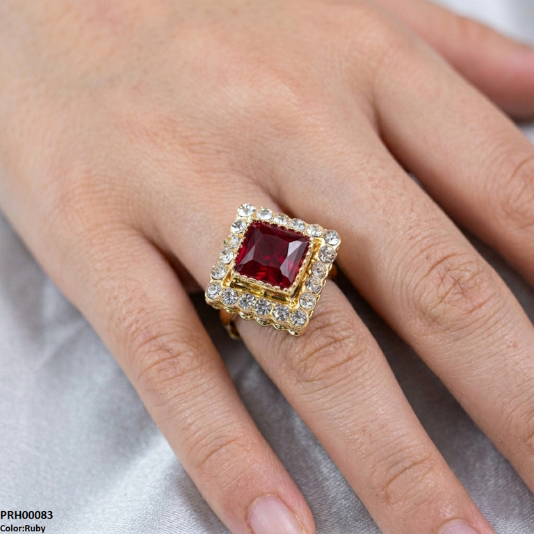 PRH00083 ABD Square Stone Ring Adjustable Ring - PRH