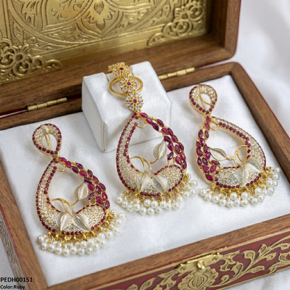 PEDH00151 FRN Tear Leaf Jhumki Drop Earrings - PEDH
