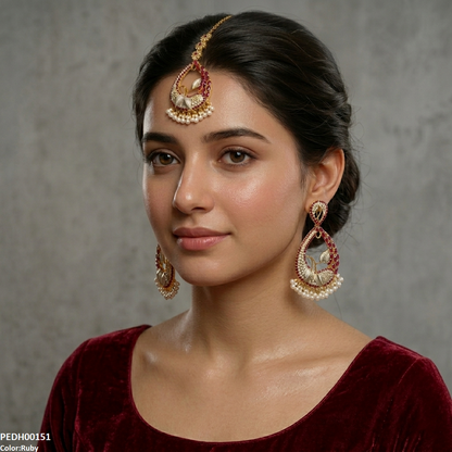 PEDH00151 FRN Tear Leaf Jhumki Drop Earrings - PEDH