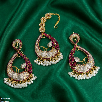 PEDH00151 FRN Tear Leaf Jhumki Drop Earrings - PEDH