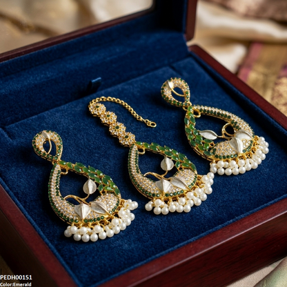 PEDH00151 FRN Tear Leaf Jhumki Drop Earrings - PEDH