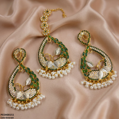 PEDH00151 FRN Tear Leaf Jhumki Drop Earrings - PEDH
