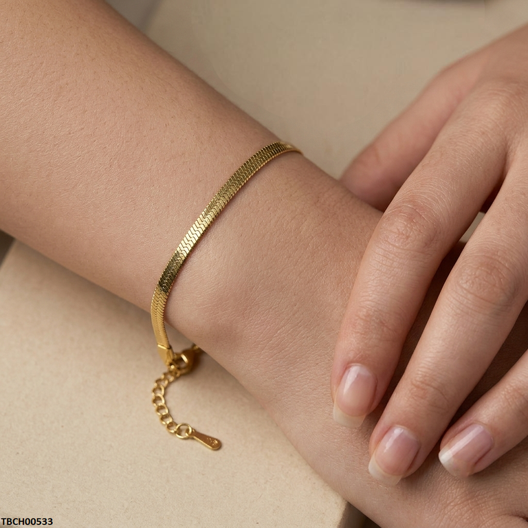 TBCH00533 MMJ Stainless Steel Plian Bracelet - TBCH