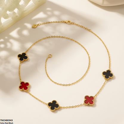 TNCH00343 MMJ Stainless Steel Flower Necklace - TNCH
