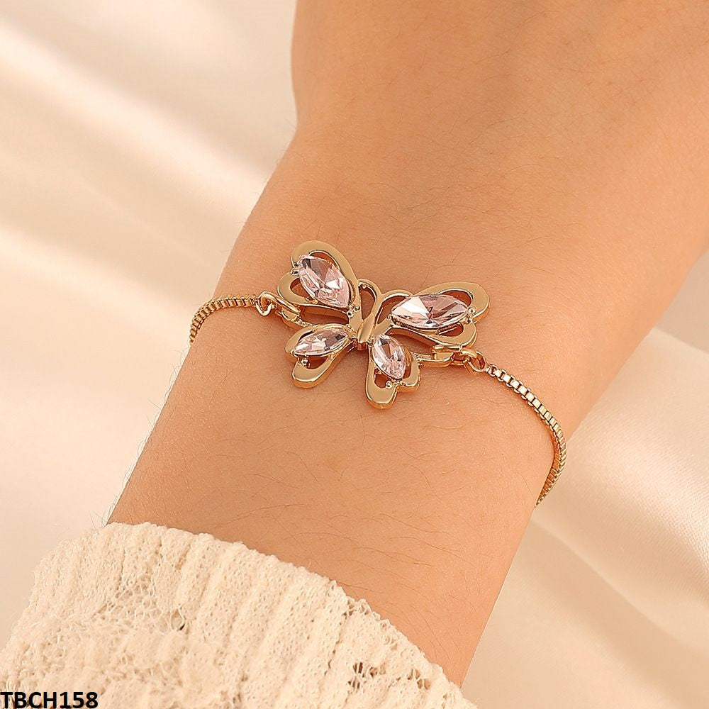 TBCH158 QWN Butterfly/Box Chain Hand Bracelet