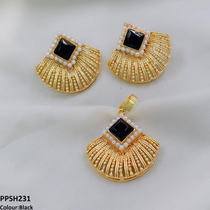 PPSH231 MZM Pearl Square Pendant Set