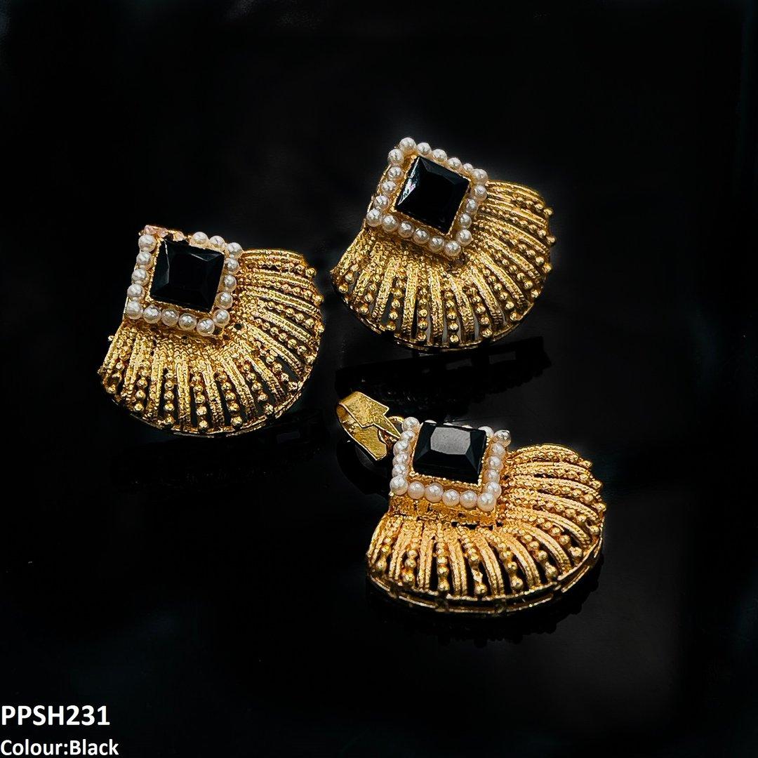 PPSH231 MZM Pearl Square Pendant Set