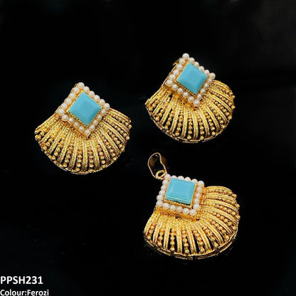 PPSH231 MZM Pearl Square Pendant Set