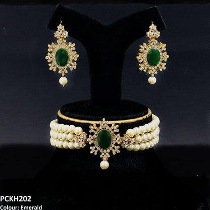 PCKH202 FRN Oval Pearl Choker Set