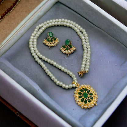 PPSH233 FRN Round Flower Pendant Set