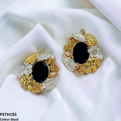 PETH193 SDQ Painted Oval-Leaf Tops Pair