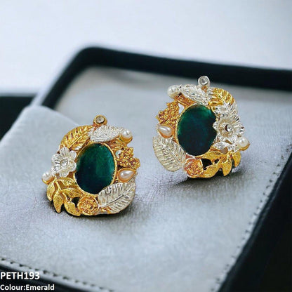 PETH193 SDQ Painted Oval-Leaf Tops Pair