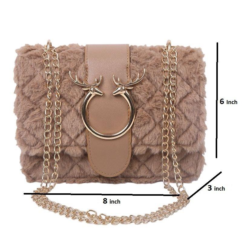 HBGH168 HMS Soft Fur Designer Hand Body Bag