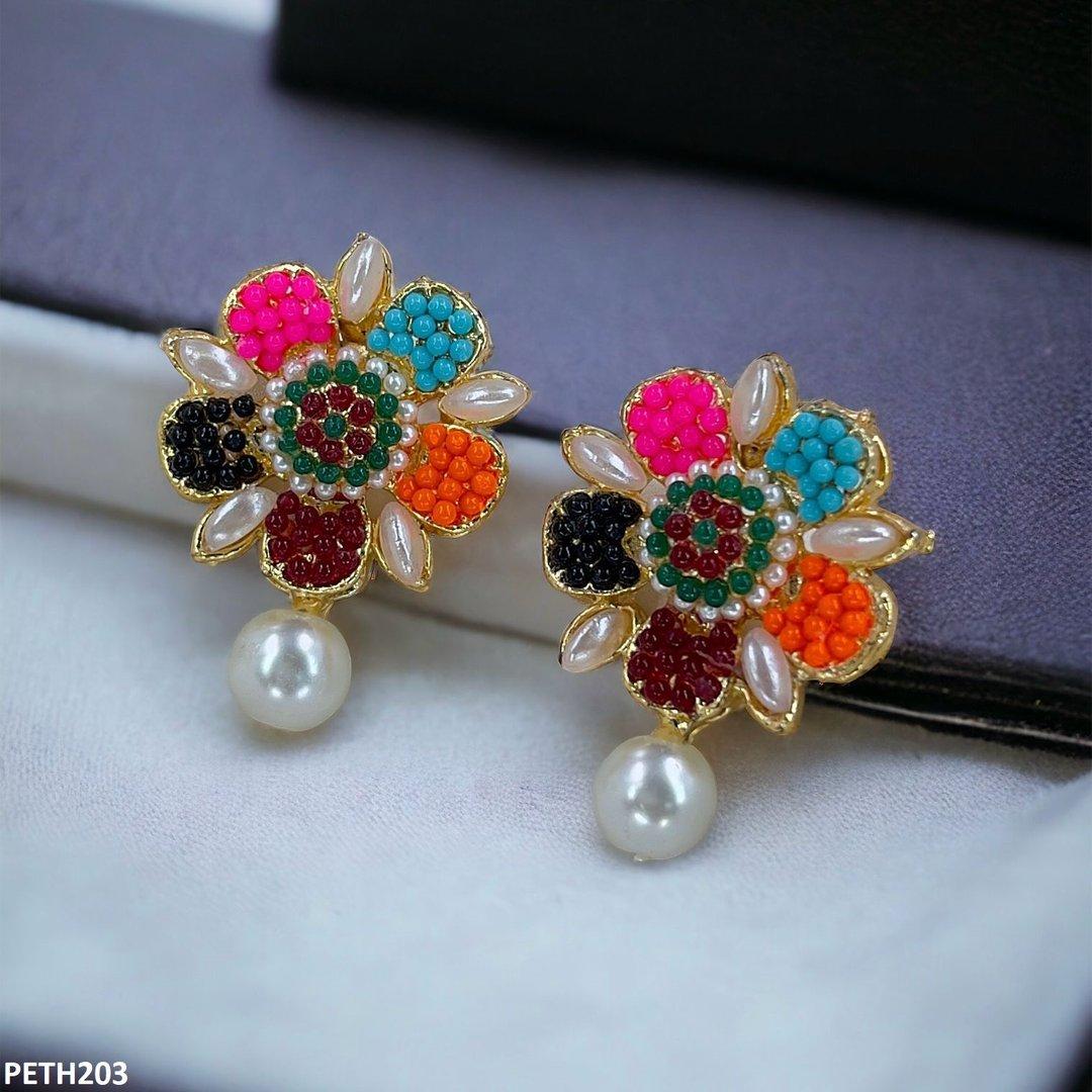 PETH203 MZM Flower Pearl Tops Pair