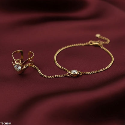 TBCH384 QWN Round Bracelet With Leaf Ring