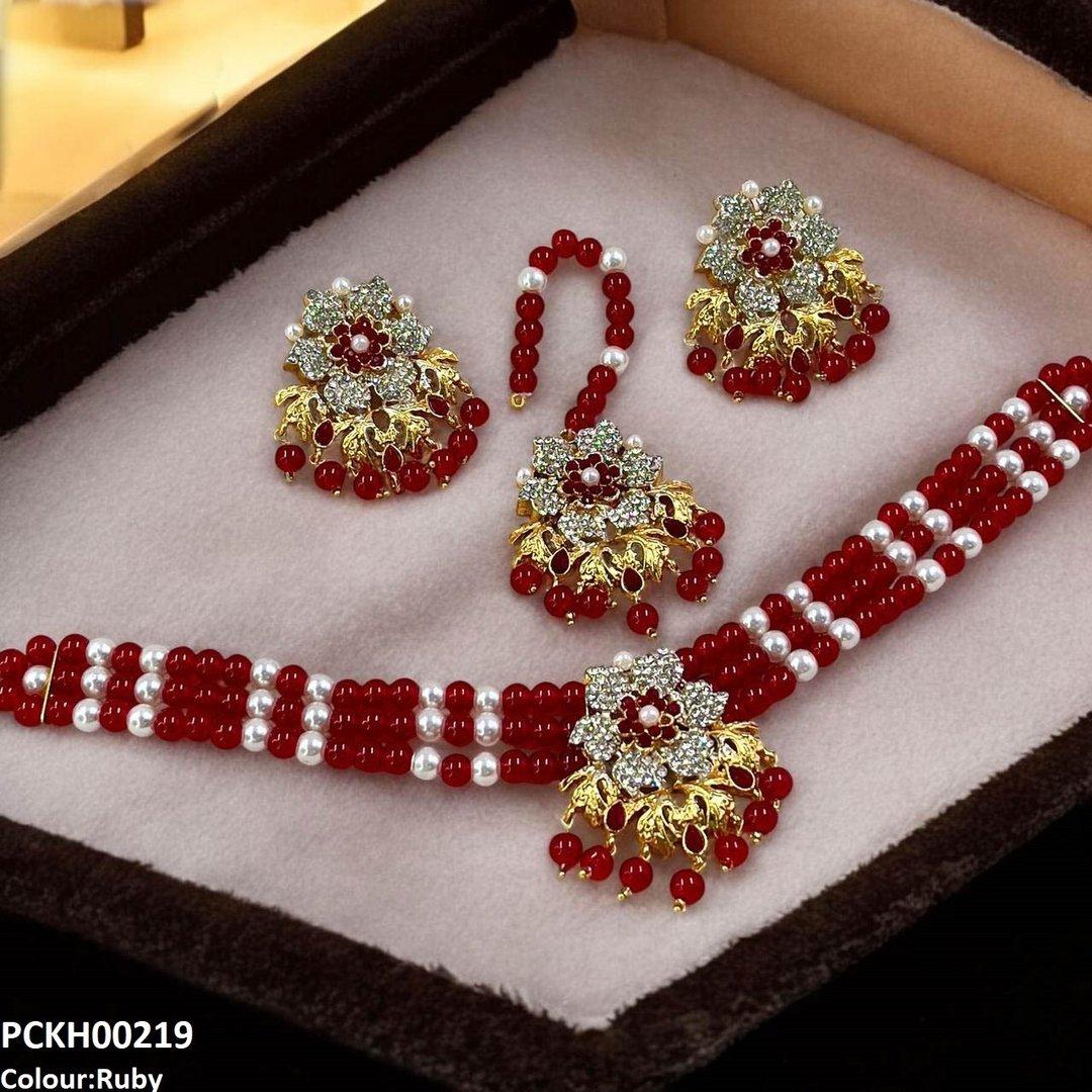 PCKH00219 SDQ Flower Neck Choker Set- PCKH