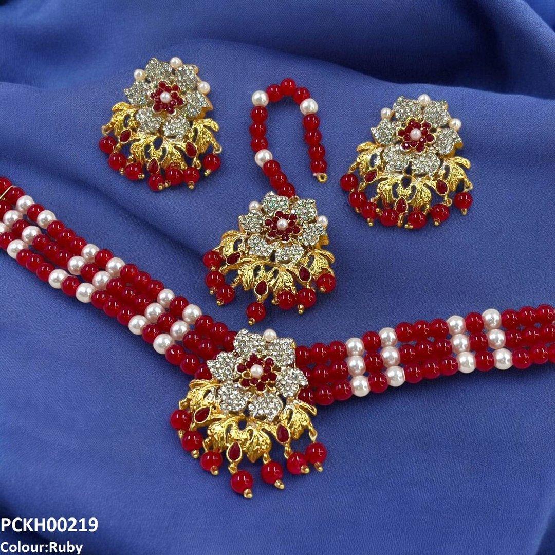 PCKH00219 SDQ Flower Neck Choker Set- PCKH