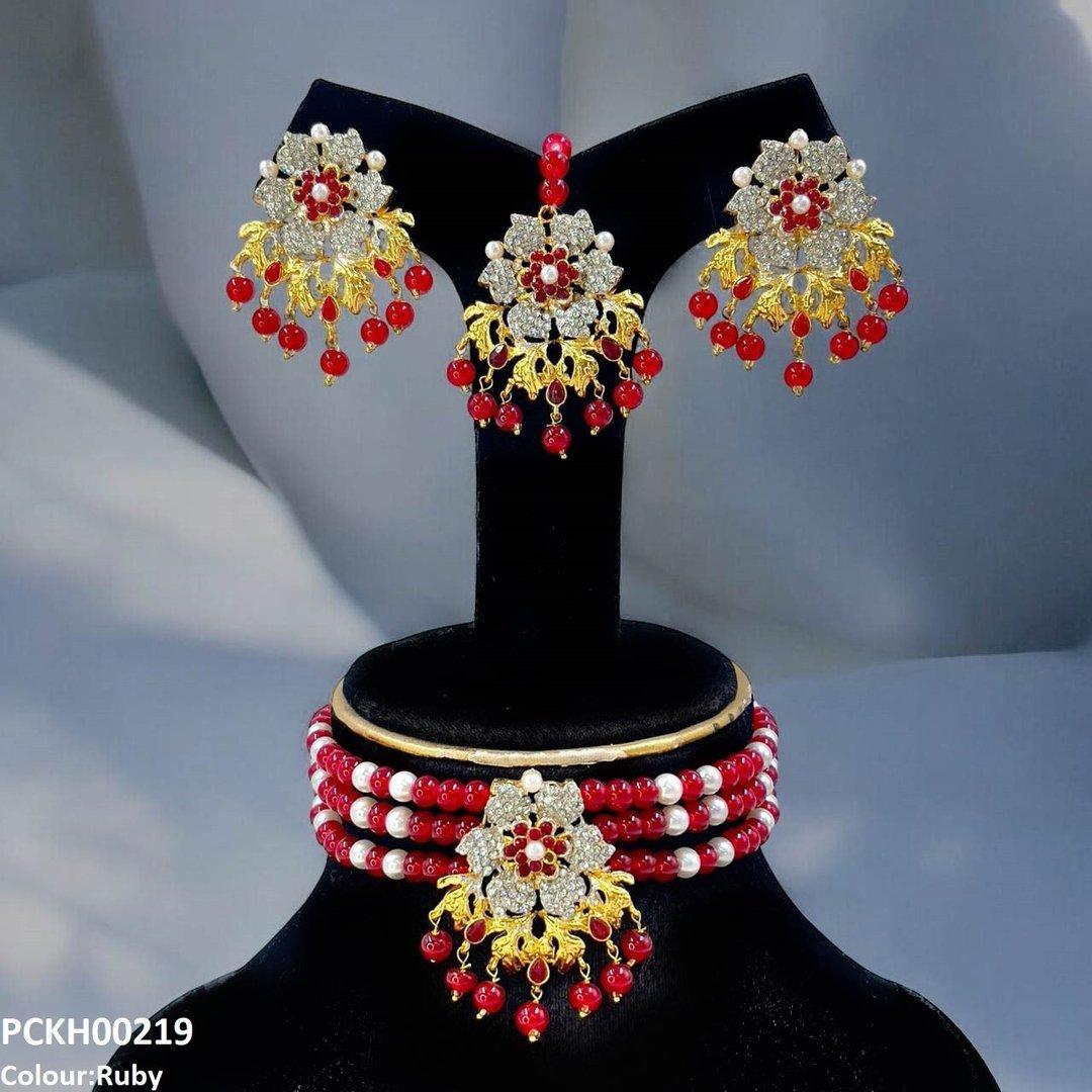 PCKH00219 SDQ Flower Neck Choker Set- PCKH