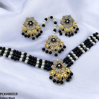 PCKH00219 SDQ Flower Neck Choker Set- PCKH